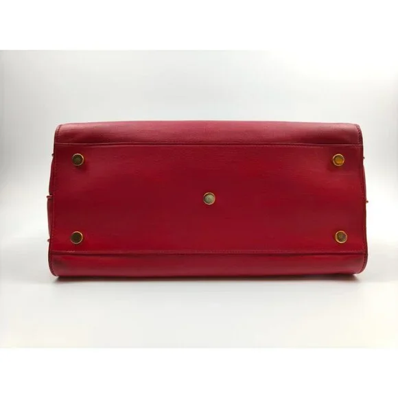 Pre-owned Yves Saint Laurent Calfskin Small Sac de Jour Handbag Red - Picture 5 of 16